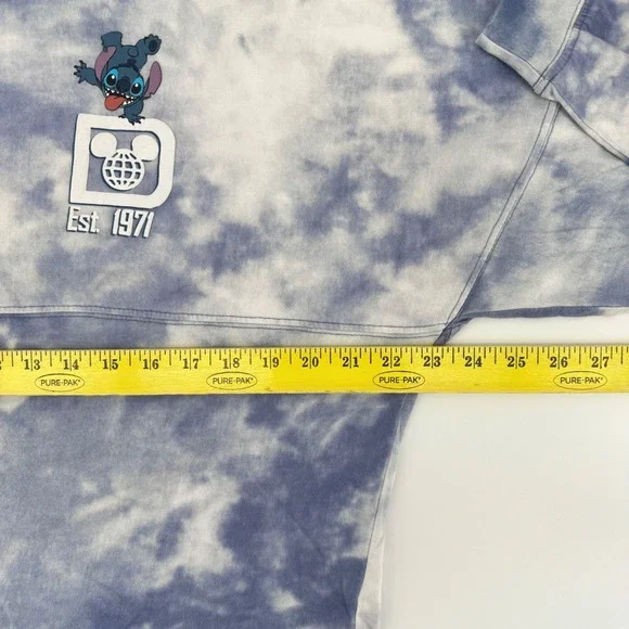 Disney Spirit Jersey Stitch Disney World Small Blue Tie Dye Long Sleeve Shirt - Picture 6 of 7